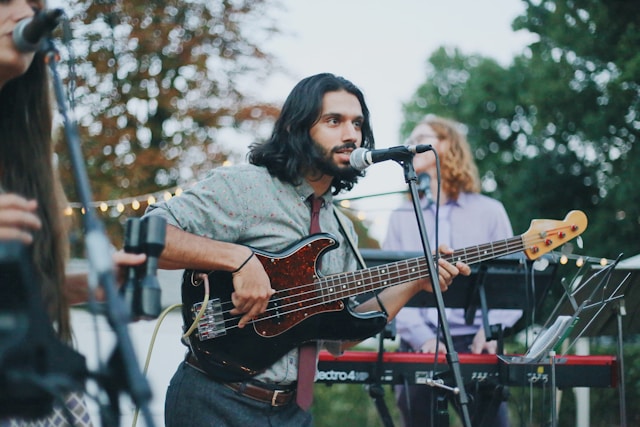 Live wedding band performing at a Saskatoon reception